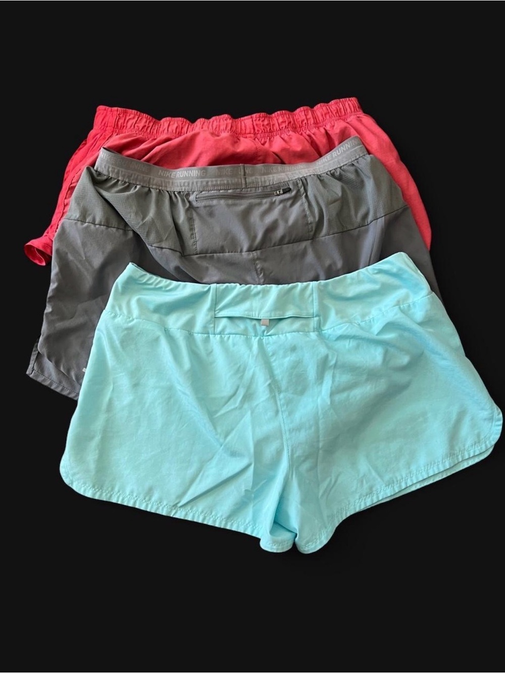 Nike Women's Running Shorts Trio - Coral, Gray, Mint - Picture 6 of 10